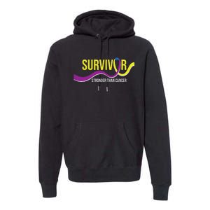 Survivor Stronger Than Cancer Bladder Cancer Awareness Premium Hoodie