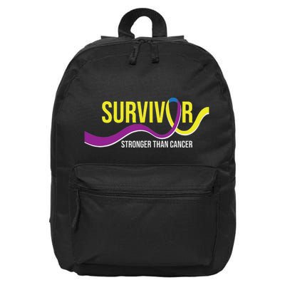 Survivor Stronger Than Cancer Bladder Cancer Awareness 16 in Basic Backpack