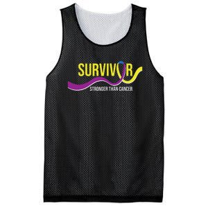 Survivor Stronger Than Cancer Bladder Cancer Awareness Mesh Reversible Basketball Jersey Tank