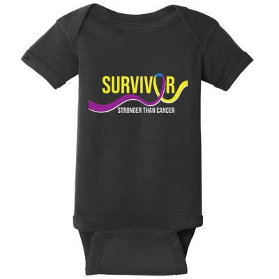 Survivor Stronger Than Cancer Bladder Cancer Awareness Baby Bodysuit