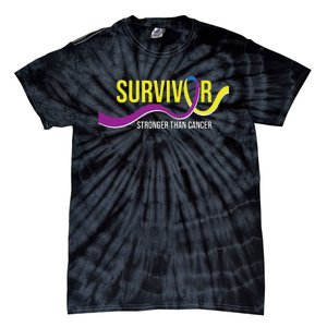 Survivor Stronger Than Cancer Bladder Cancer Awareness Tie-Dye T-Shirt