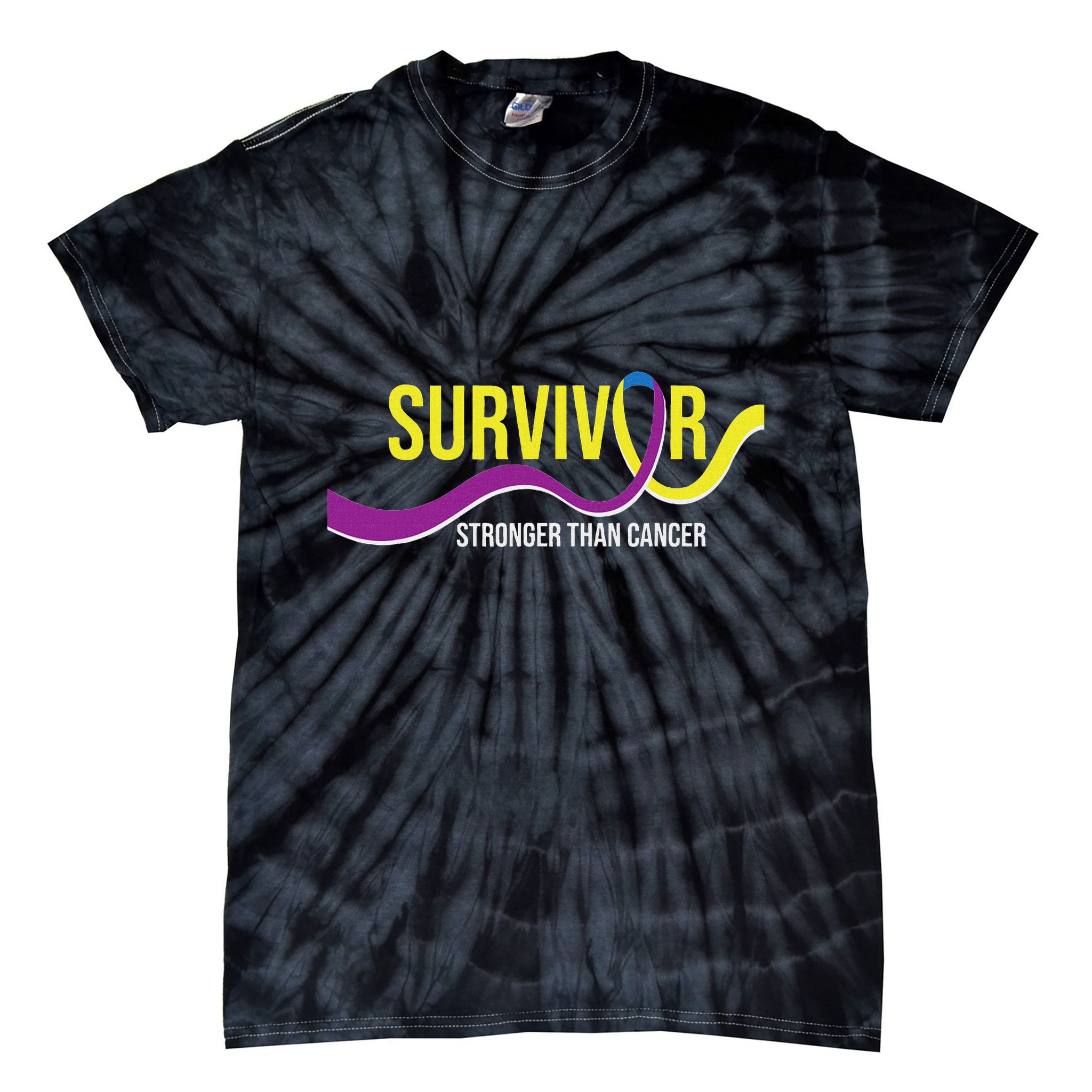 Survivor Stronger Than Cancer Bladder Cancer Awareness Tie-Dye T-Shirt