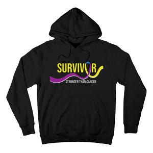 Survivor Stronger Than Cancer Bladder Cancer Awareness Tall Hoodie