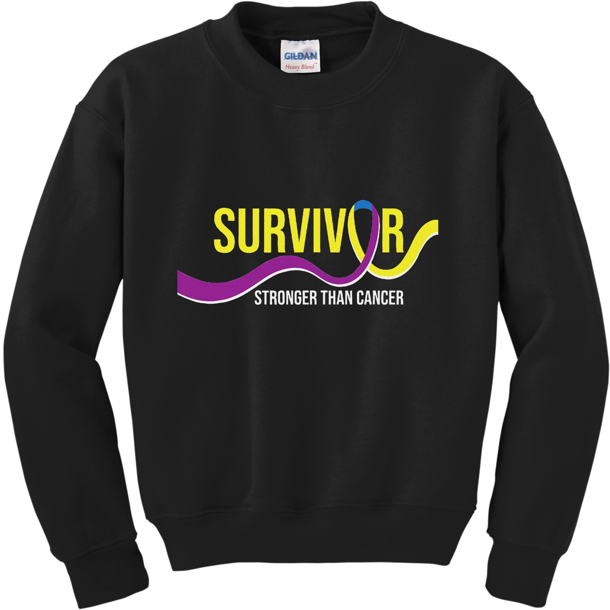 Survivor Stronger Than Cancer Bladder Cancer Awareness Kids Sweatshirt
