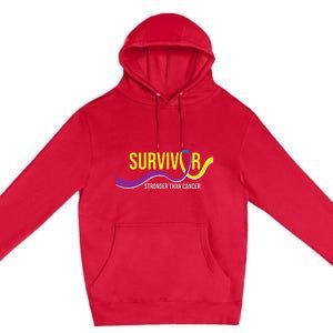 Survivor Stronger Than Cancer Bladder Cancer Awareness Premium Pullover Hoodie