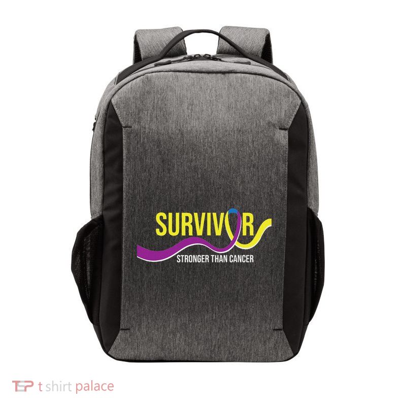 Survivor Stronger Than Cancer Bladder Cancer Awareness Vector Backpack
