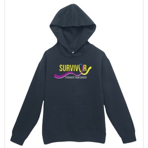 Survivor Stronger Than Cancer Bladder Cancer Awareness Urban Pullover Hoodie