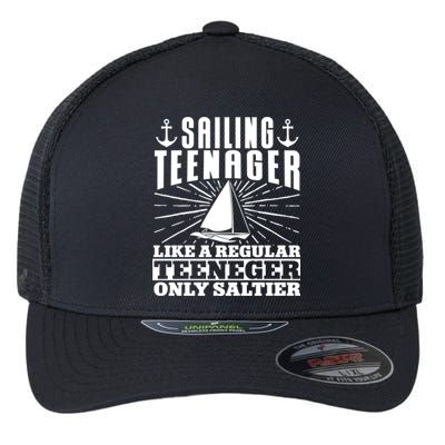 Sailboat Sailing Teenager Boat Boating Gift Flexfit Unipanel Trucker Cap