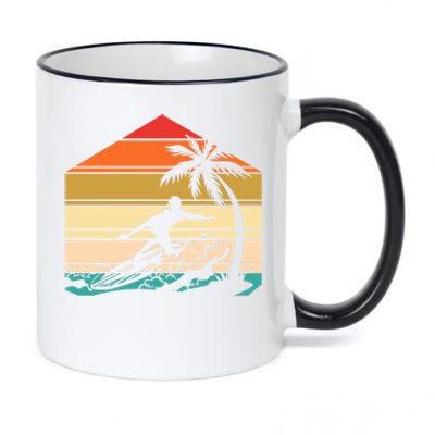 Surfer Summer Tropical Sunset 11oz Black Color Changing Mug