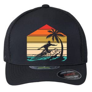 Surfer Summer Tropical Sunset Flexfit Unipanel Trucker Cap