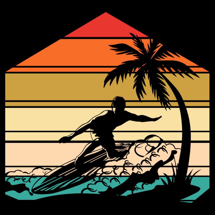 Surfer Summer Tropical Sunset Backpack
