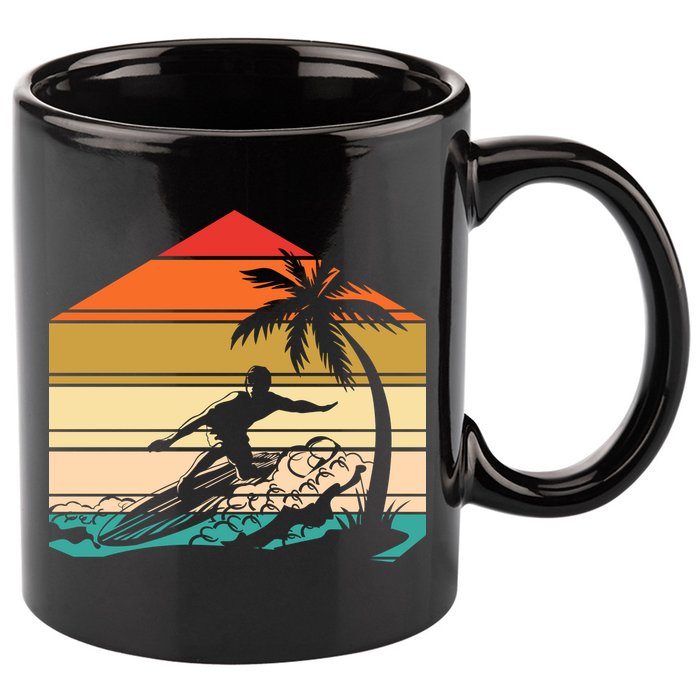 Surfer Summer Tropical Sunset 11oz C Handle Ceramic Mug