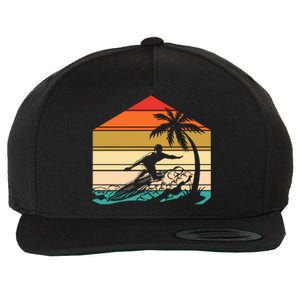 Surfer Summer Tropical Sunset Wool Snapback Cap