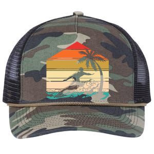 Surfer Summer Tropical Sunset Retro Rope Trucker Hat Cap