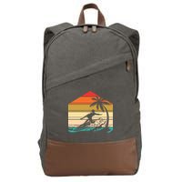 Surfer Summer Tropical Sunset Cotton Canvas Backpack