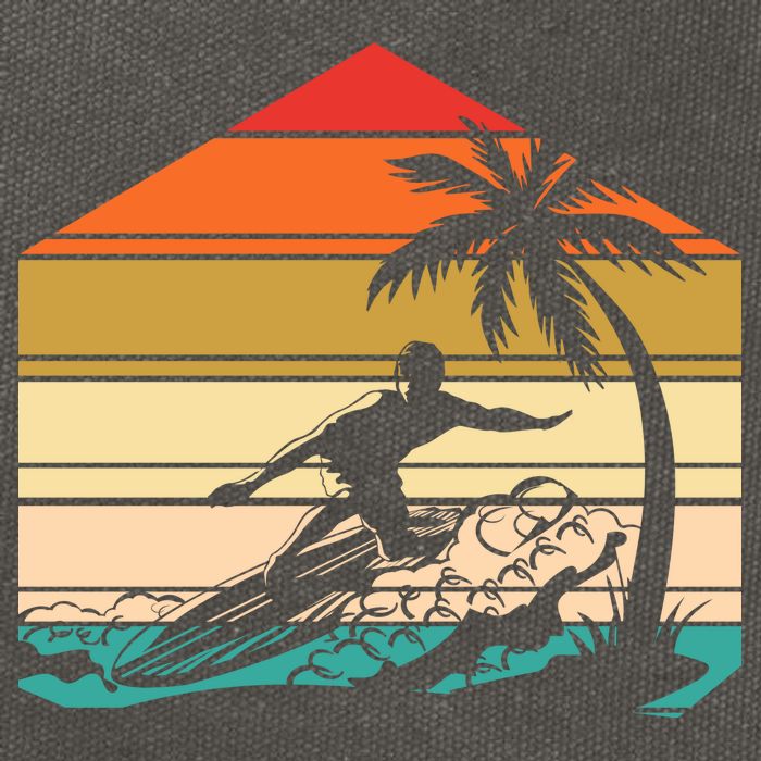 Surfer Summer Tropical Sunset Cotton Canvas Backpack