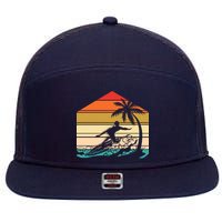 Surfer Summer Tropical Sunset 7 Panel Mesh Trucker Snapback Hat