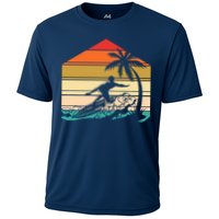 Surfer Summer Tropical Sunset Cooling Performance Crew T-Shirt
