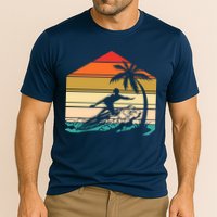 Surfer Summer Tropical Sunset Cooling Performance Crew T-Shirt