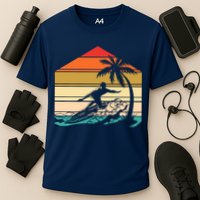 Surfer Summer Tropical Sunset Cooling Performance Crew T-Shirt