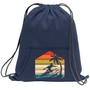 Surfer Summer Tropical Sunset Sweatshirt Cinch Pack Bag