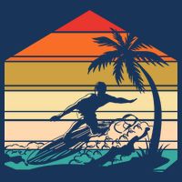 Surfer Summer Tropical Sunset 7-Panel Snapback Hat