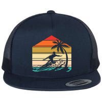 Surfer Summer Tropical Sunset Flat Bill Trucker Hat