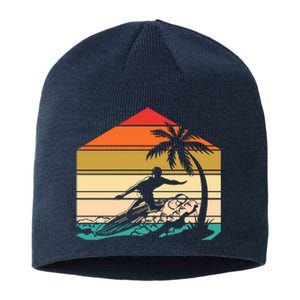 Surfer Summer Tropical Sunset Sustainable Beanie