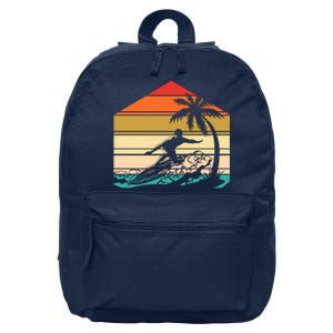 Surfer Summer Tropical Sunset 16 in Basic Backpack