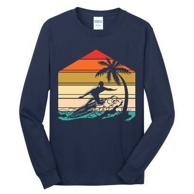 Surfer Summer Tropical Sunset Tall Long Sleeve T-Shirt