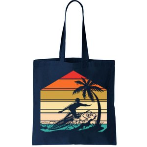 Surfer Summer Tropical Sunset Tote Bag