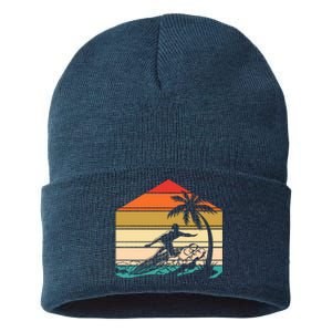 Surfer Summer Tropical Sunset Sustainable Knit Beanie