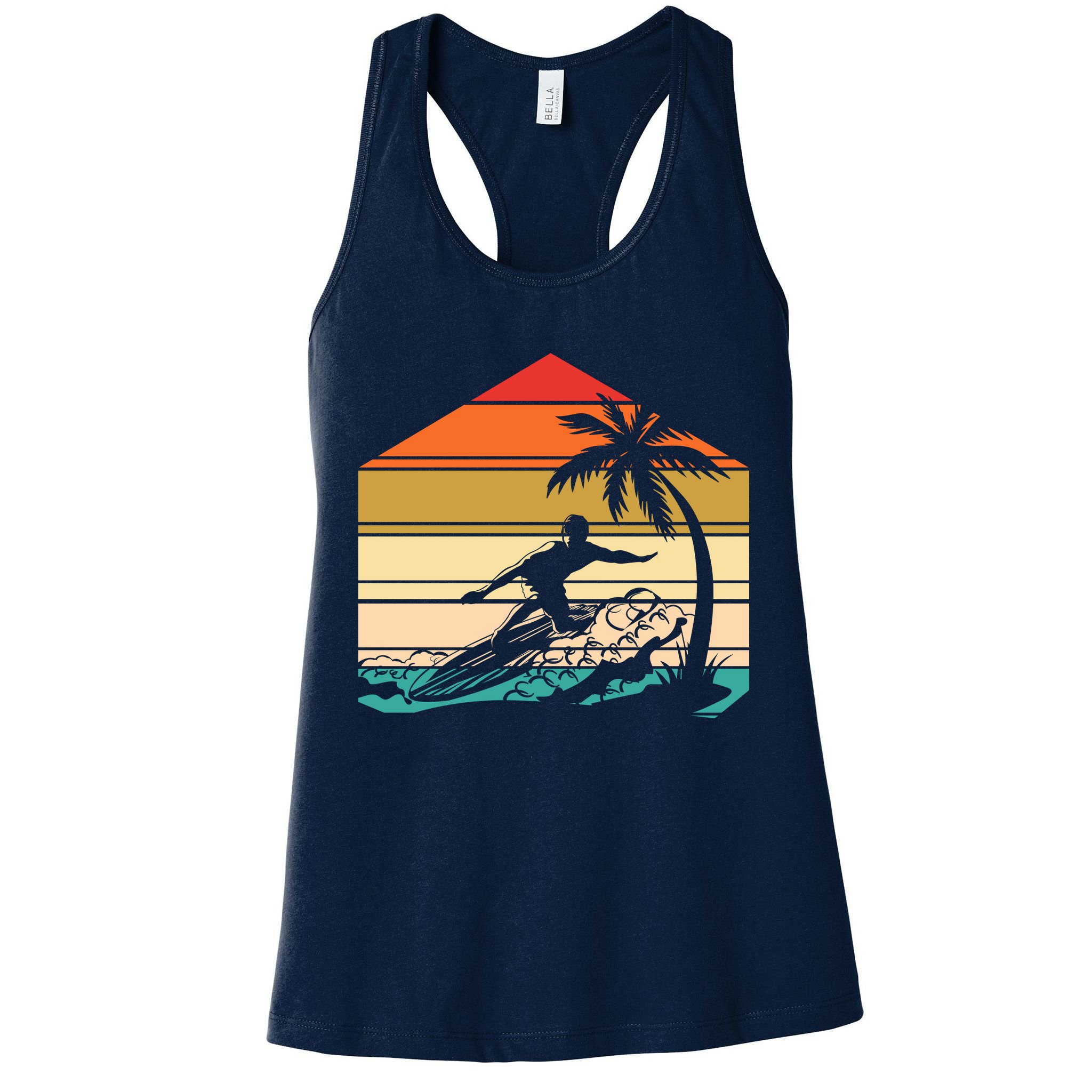 Surfer Summer Tropical Sunset Womens Tank Top