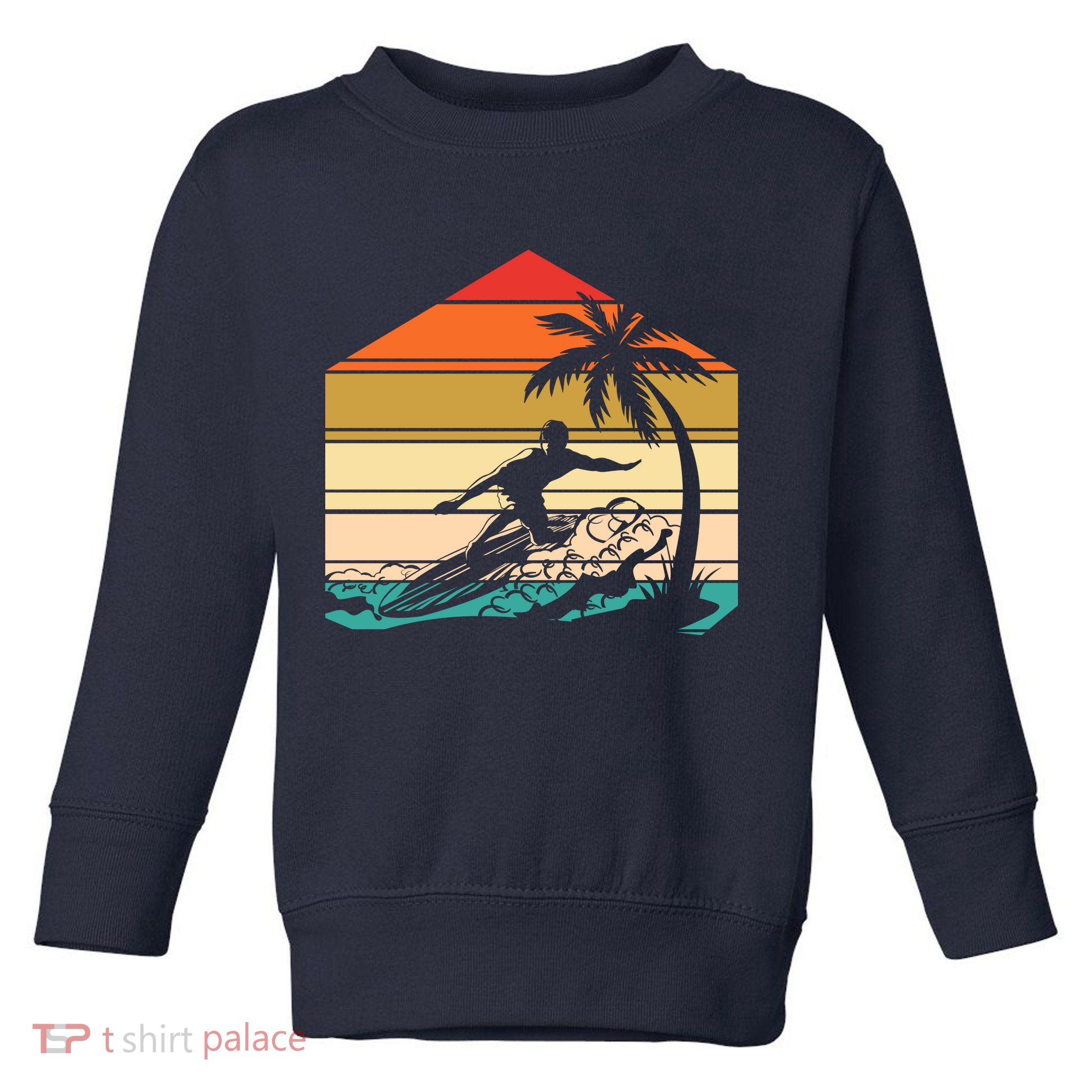 Surfer Summer Tropical Sunset Toddler Sweatshirt