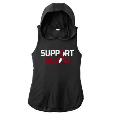 Support Squad Throat Oral Head & Neck Cancer Awareness Ladies PosiCharge Tri-Blend Wicking Draft Hoodie Tank