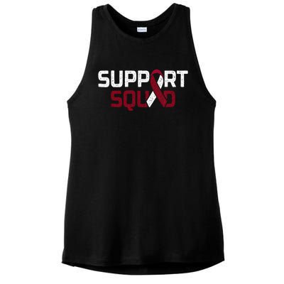 Support Squad Throat Oral Head & Neck Cancer Awareness Ladies PosiCharge Tri-Blend Wicking Tank