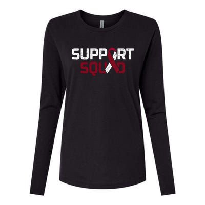 Support Squad Throat Oral Head & Neck Cancer Awareness Womens Cotton Relaxed Long Sleeve T-Shirt