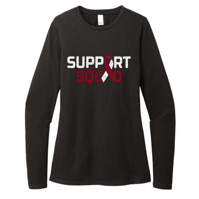 Support Squad Throat Oral Head & Neck Cancer Awareness Womens CVC Long Sleeve Shirt