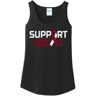 Support Squad Throat Oral Head & Neck Cancer Awareness Ladies Essential Tank