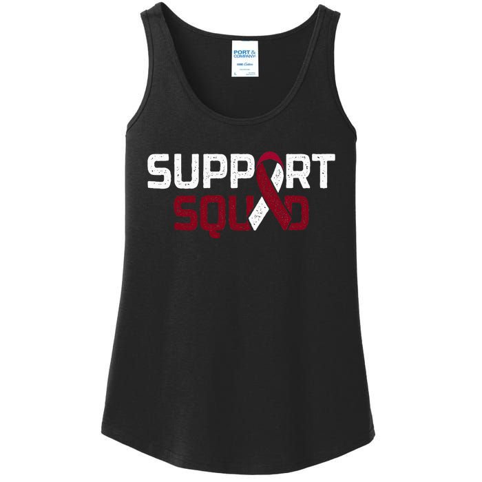 Support Squad Throat Oral Head & Neck Cancer Awareness Ladies Essential Tank