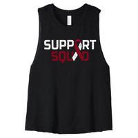 Support Squad Throat Oral Head & Neck Cancer Awareness Women's Racerback Cropped Tank