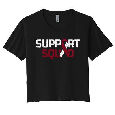 Support Squad Throat Oral Head & Neck Cancer Awareness Women's Crop Top Tee