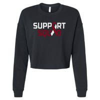 Support Squad Throat Oral Head & Neck Cancer Awareness Cropped Pullover Crew