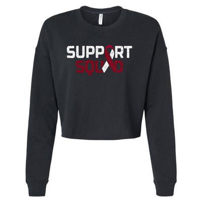 Support Squad Throat Oral Head & Neck Cancer Awareness Cropped Pullover Crew