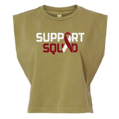 Support Squad Throat Oral Head & Neck Cancer Awareness Garment-Dyed Women's Muscle Tee