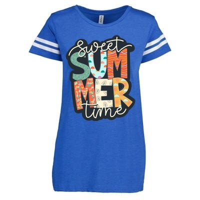 Sweet Summer Time Retro Vintage Graphic Enza Ladies Jersey Football T-Shirt