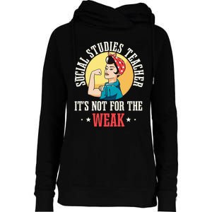 Social Studies Teacher School Educator Professor Worker Womens Funnel Neck Pullover Hood