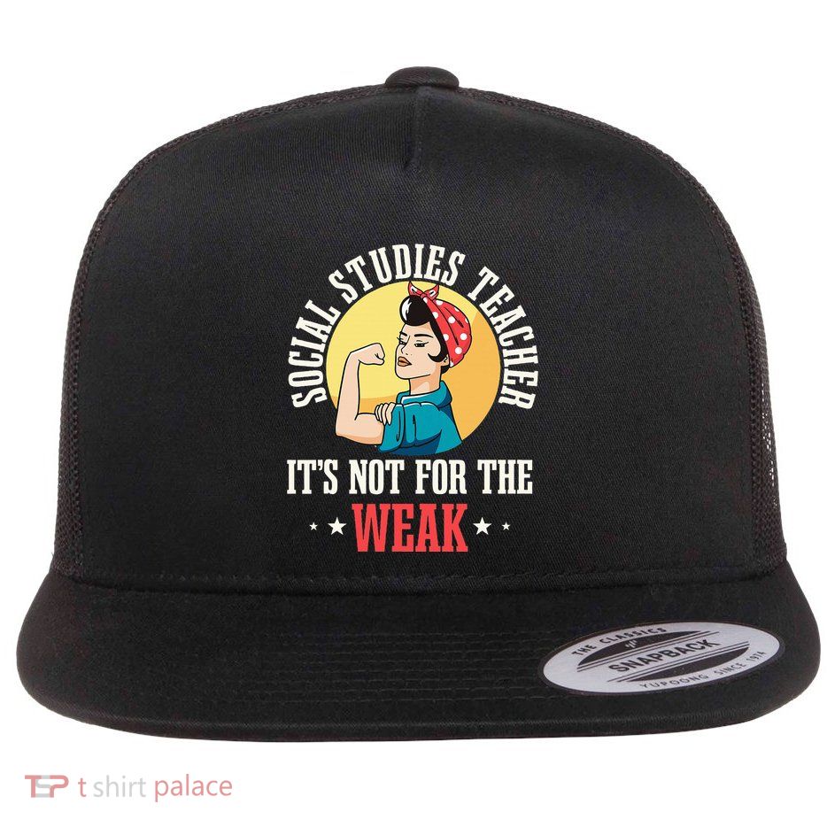 Social Studies Teacher School Educator Professor Worker Flat Bill Trucker Hat