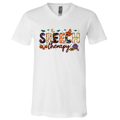 Slp Speech Therapist Halloween V-Neck T-Shirt