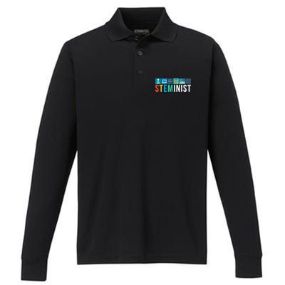 Steminist Science Technology Engineering Math STEM Performance Long Sleeve Polo